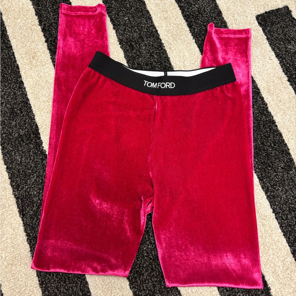 Tom Ford Vibrant Pink Velvet Leggings